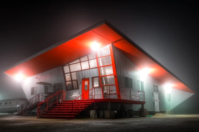 Industrial Desert Architecture Fog Illumination