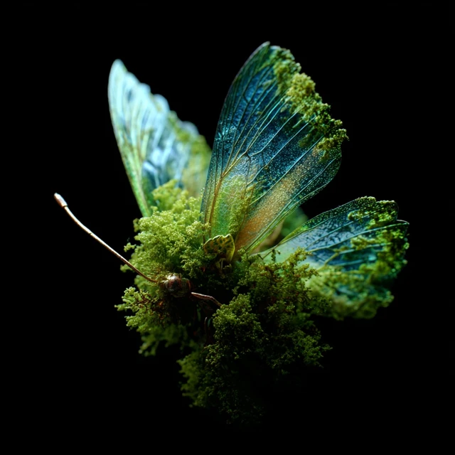 Iridescent Tech Moss Butterfly Photography
