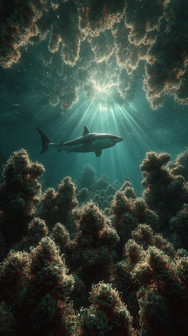 Underwater Shark and Cannabis Nug Dreamscape