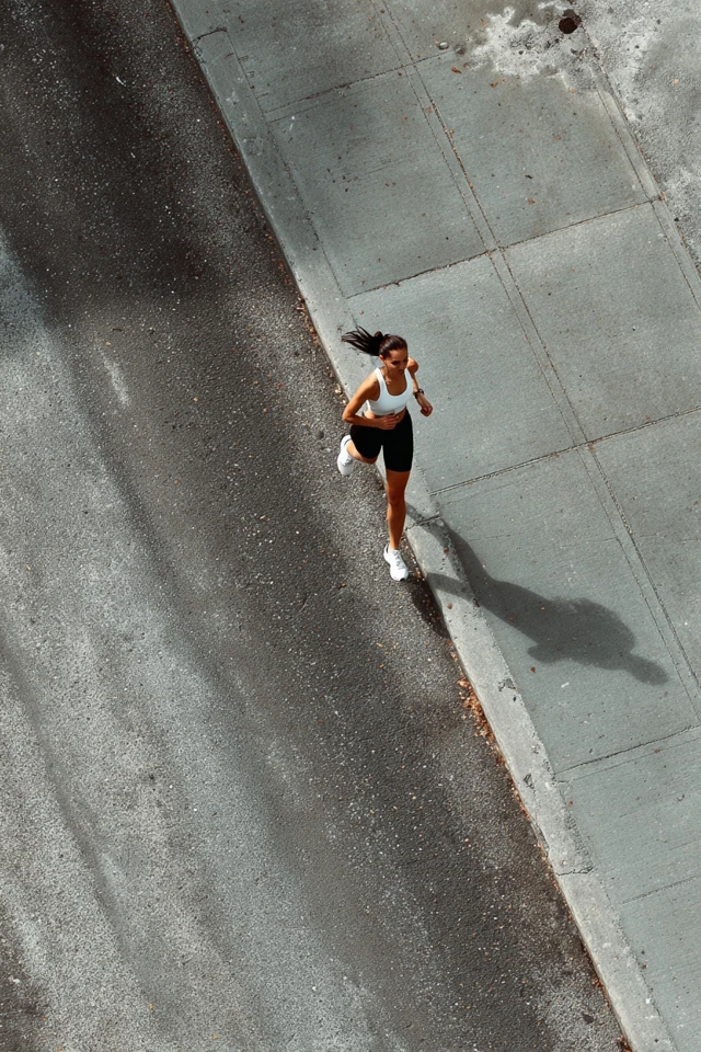 Woman Running Top View Photography