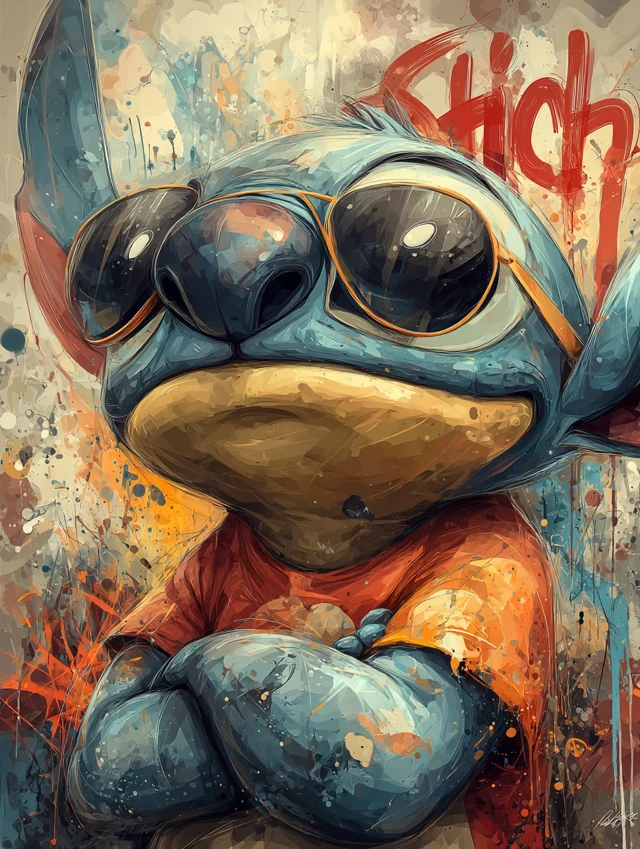 Stitch as a Bad Alien Ruler of the World Art