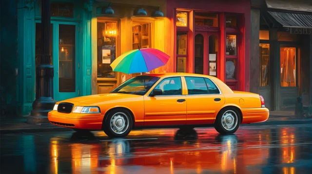 Classic Car Oil Painting Cinematic Texture Art