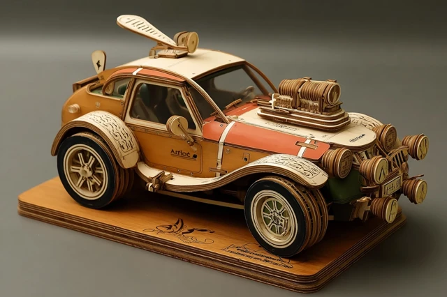 Retro 3D Puzzle Alice Sports Car Wooden Model