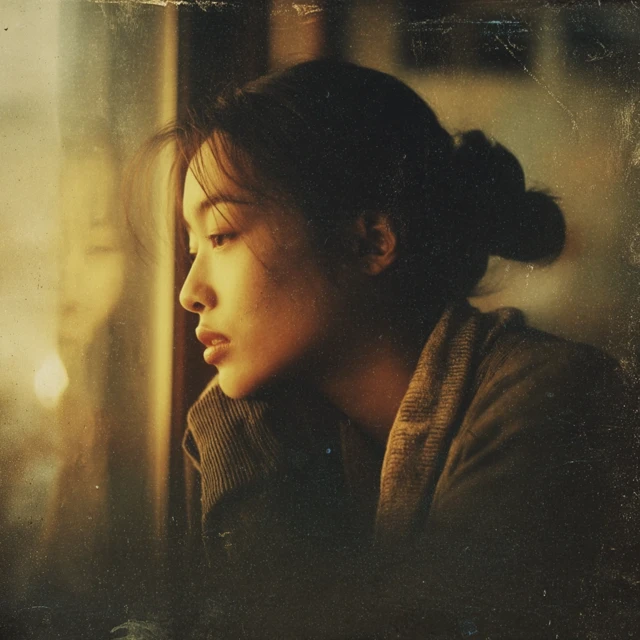 Nostalgic Portrait Asian Woman 90s Style