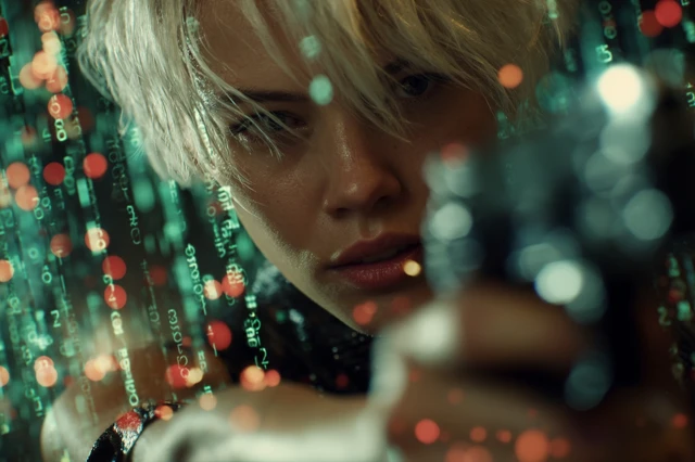 Cyberpunk Woman Dodging Bullets