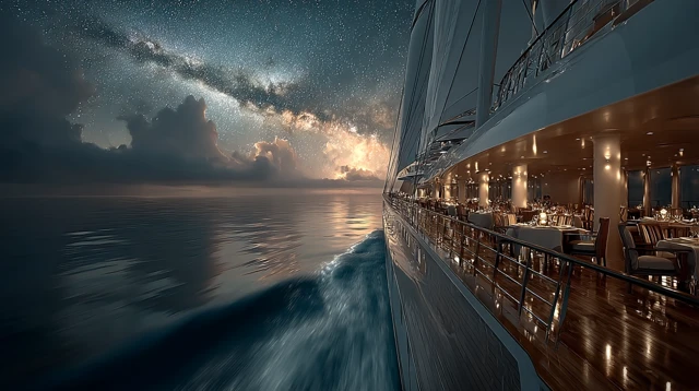 Luxury Cruise Ship Dinner Under the Stars