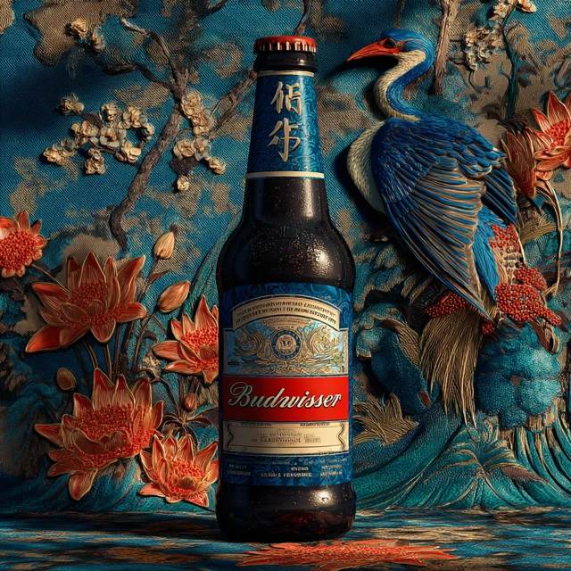 Budweiser Bottle Oriental Aesthetic Design