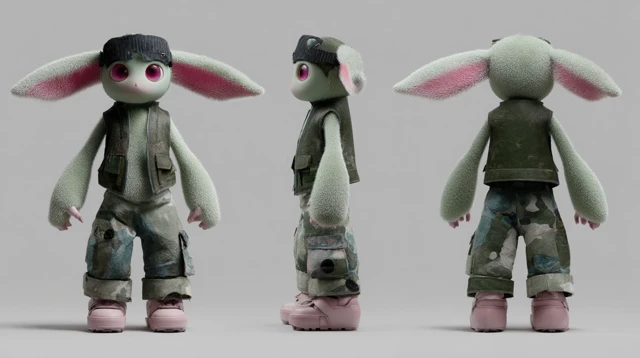 3D Cute Animatronic Creature Model Game Asset