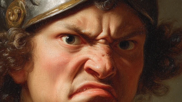 Angry Gladiator Jan Steen Oil Painting Dramatic Portrait
