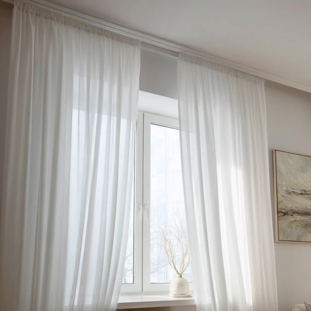 White Curtains Window Decor Scandinavian Style