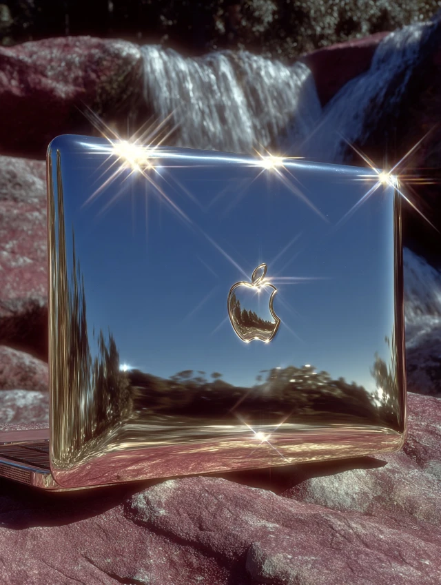 Apple Macbook Pro Chrome Refraction Waterfall