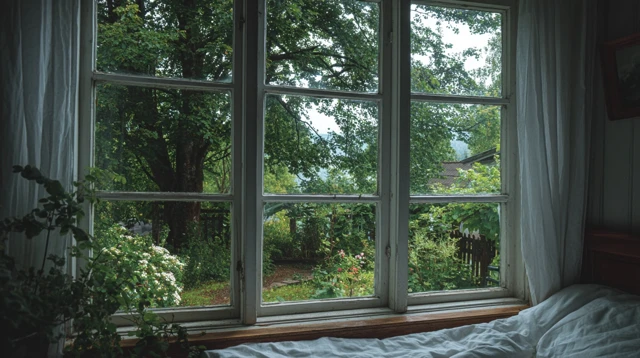 Cozy Bedroom with Garden View Summer Cottage