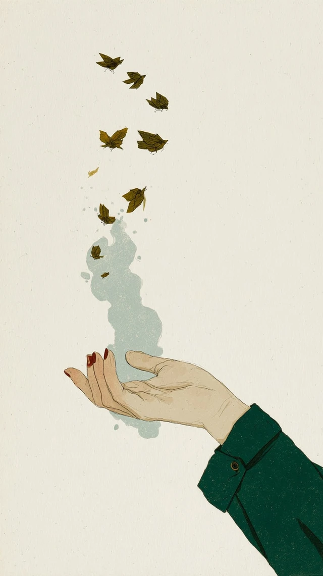 Open Hand Releasing Anxious Thoughts Illustration