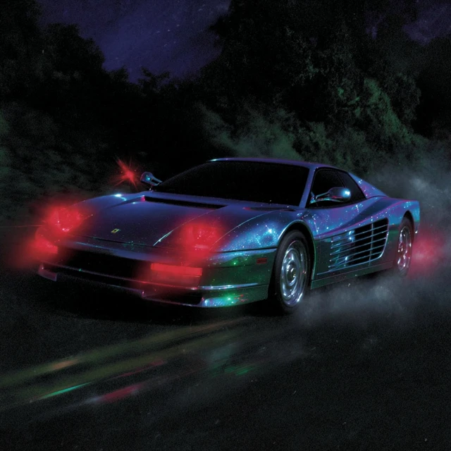 Supercar Speeding on Highway Airbrush and Crystal Style