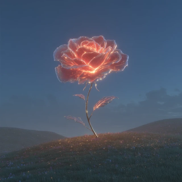 Glowing Rose 3D Render