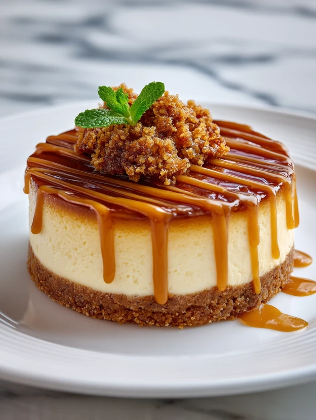 Luxe Caramel Cheesecake - Delicious Dessert Close-Up