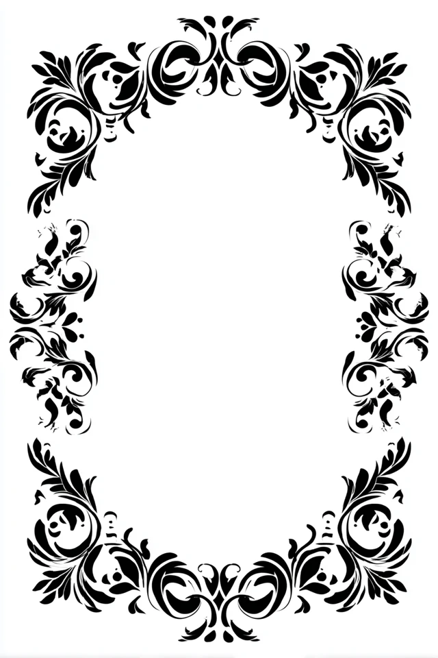 Black Ornamental Decorative Frame Pattern Vector