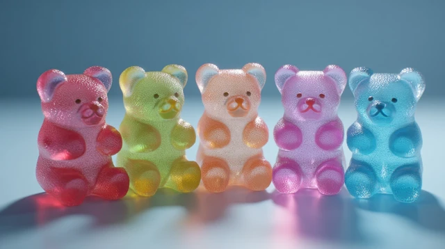 Colorful Gummy Bears in a Toy World