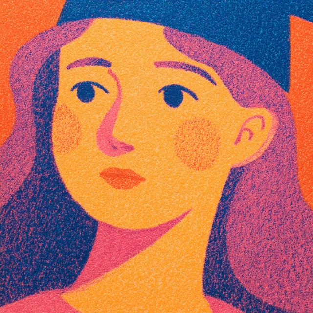 High School Graduate Portrait Illustration