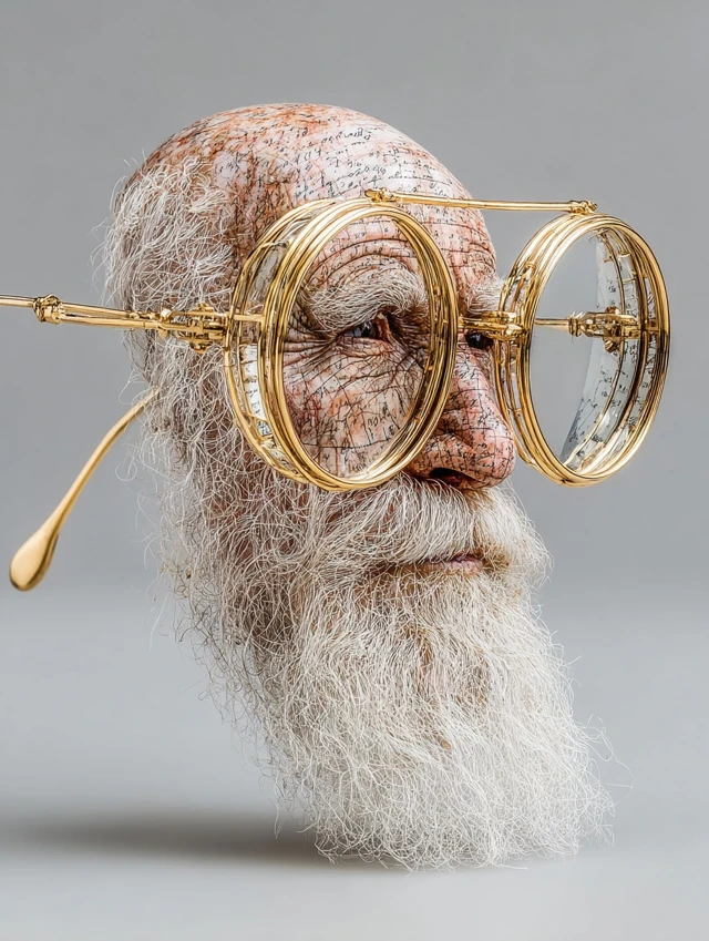 Leonardo Da Vinci with Comical Glasses