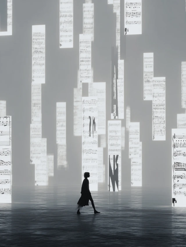 Music Sheet Art AHK Initials 3D Emotive