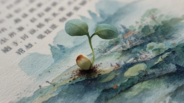 Sprouting Seed Watercolor Growth and Learning