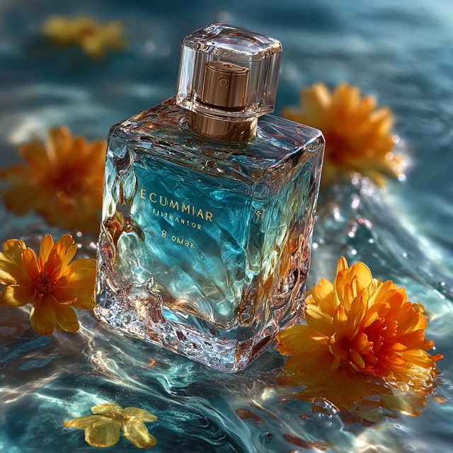 Luxury Perfume in Water Still Life Product Photo