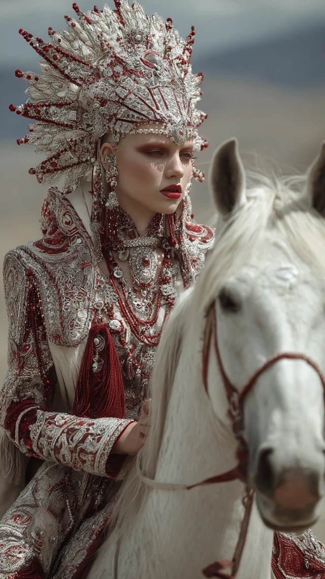 Fashionable Woman on Horse in Desert Photography