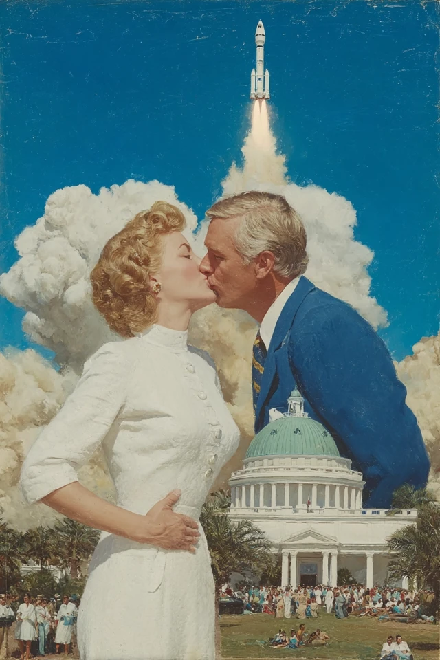 Vintage Pulp Illustration Scene