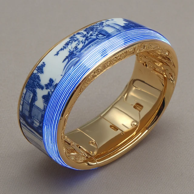 Cyberpunk Smart Bracelet with LED and Porcelain