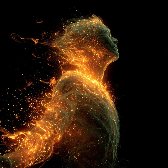 Energy Being Glowing Human Form