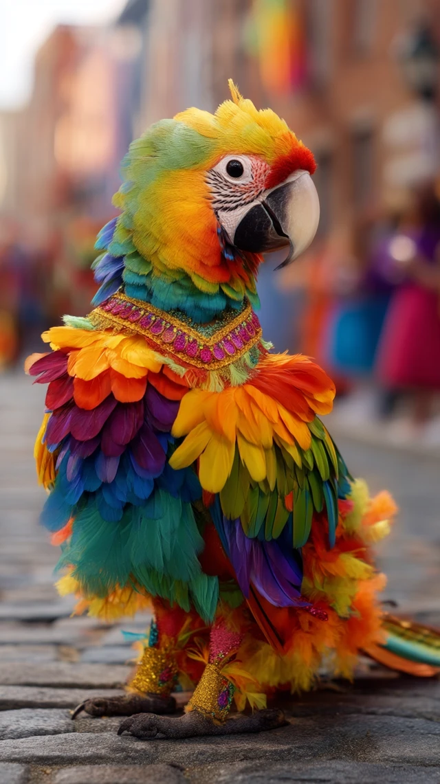Brazilian Carnival Parrot Samba Dance