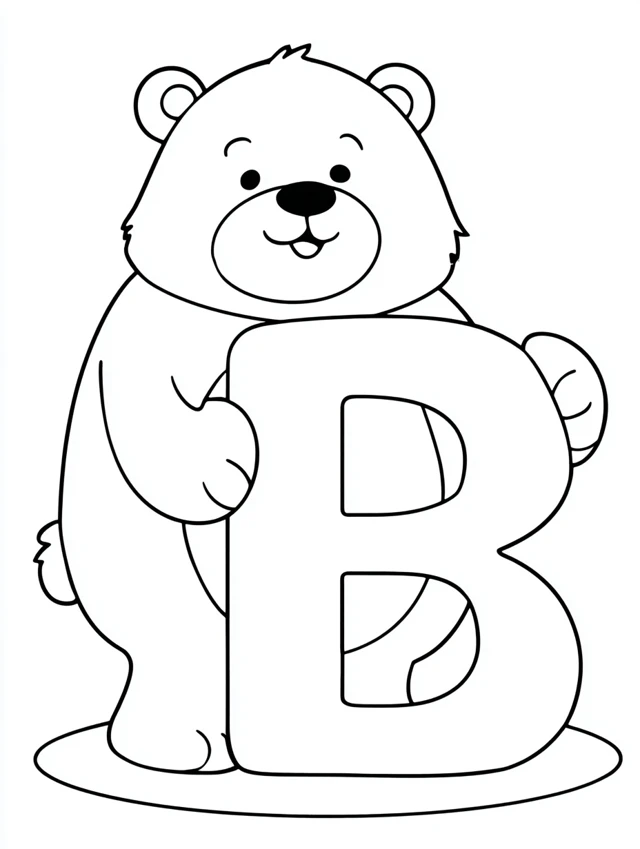 Coloring Page B is for Bear ABCs for Kids