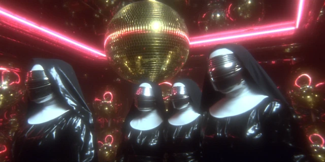 Cyberpunk Nuns Rave with Disco Ball