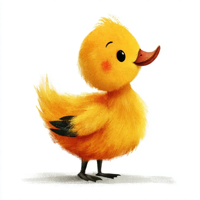 Cute Cartoon Duck Illustration For Kids