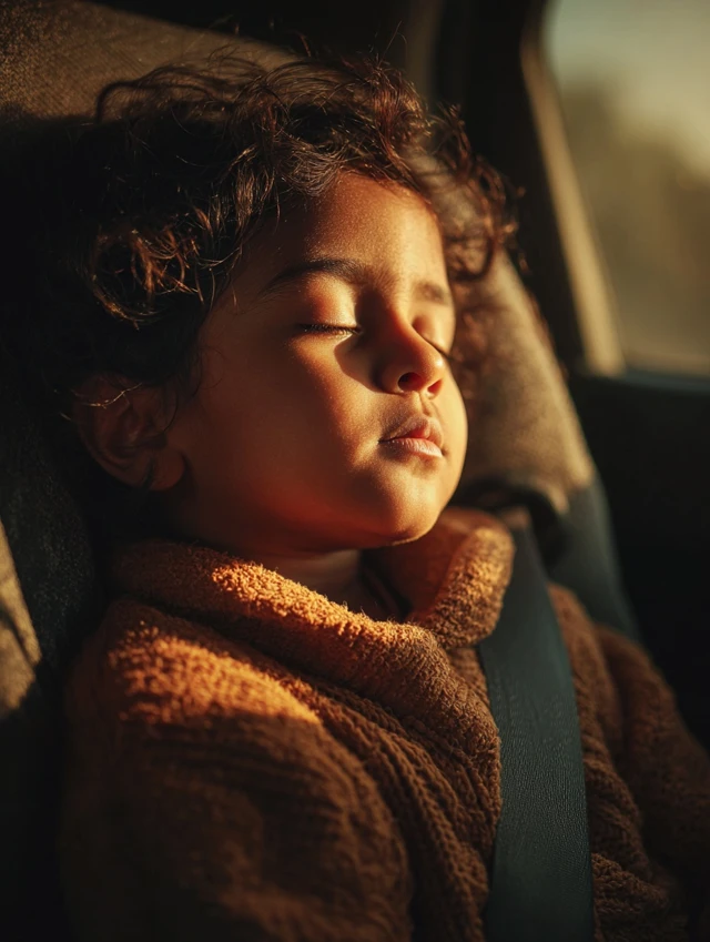Sleeping Toddler in Golden Hour Serenity