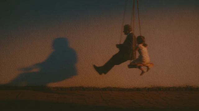 Man Pushing Girl on Swing Cinematic Photo