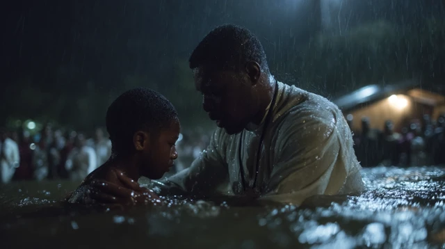 Baptism in South Africa During a Thunderstorm