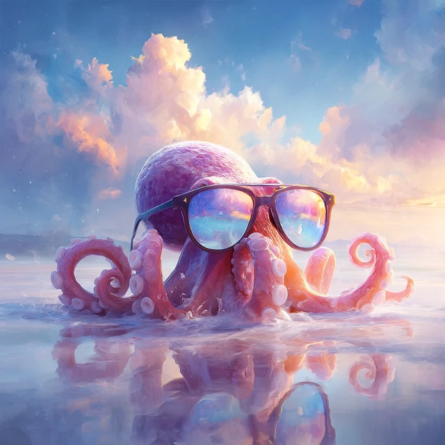 Cool Octopus in Sunglasses Ocean Illustration