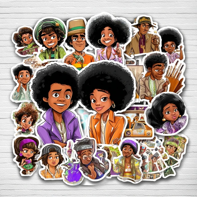 Afrocentric Art Stickers Black Love Bold Colors