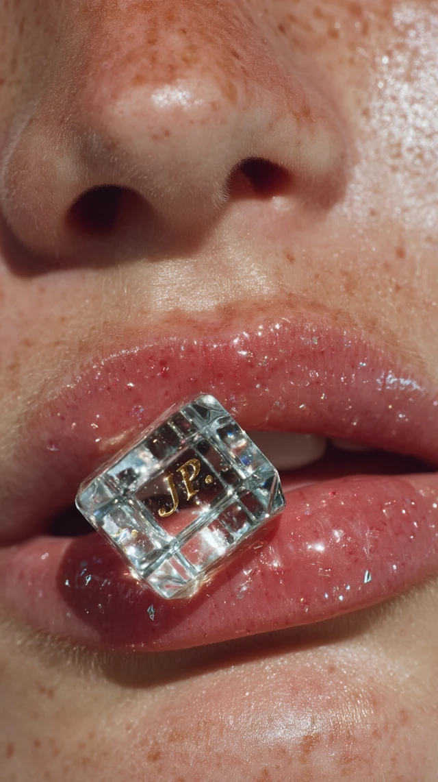 Glossy Lips Ice Cube Beauty Branding Aesthetic