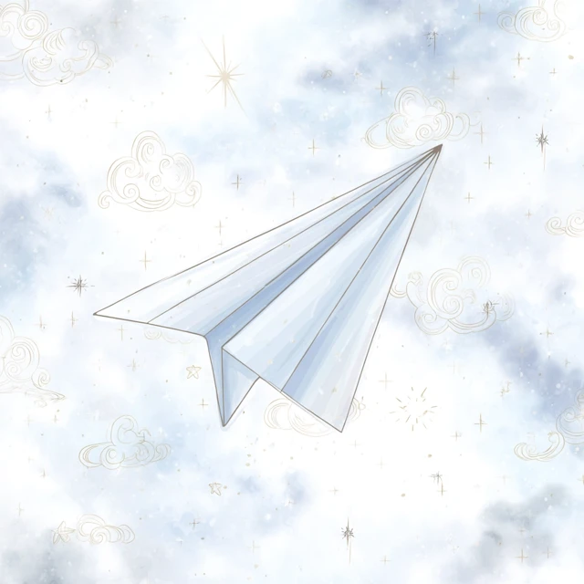 Watercolor Paper Airplane Illustration