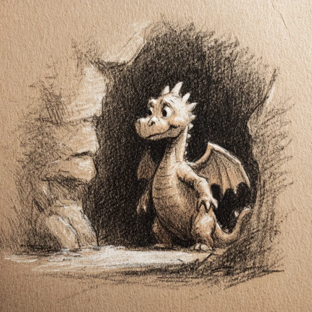 Cute Dragon Illustration for Kids Book