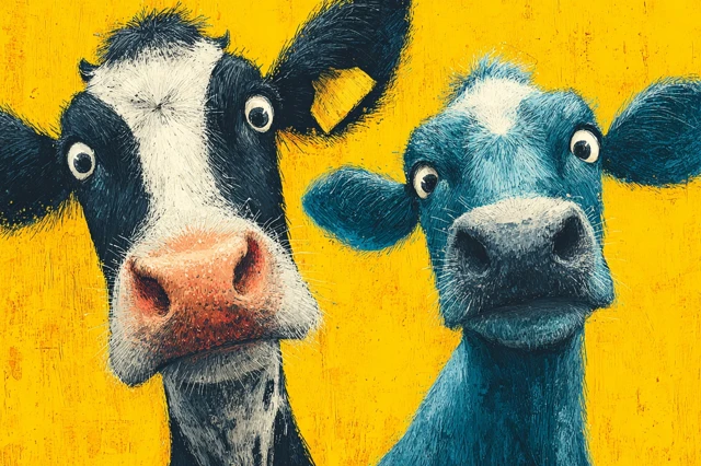 Cute Cow Painting Hand Painted Art Childrens Book