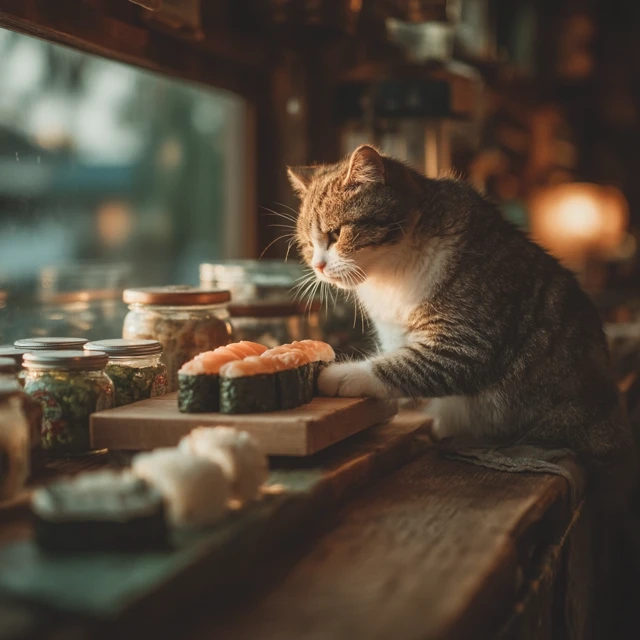 Cute Cat Rolls Sushi Cozy Kitchen