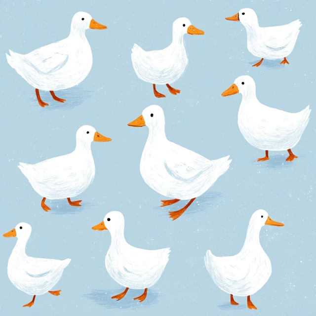 Cute White Duck Illustrations for Kids