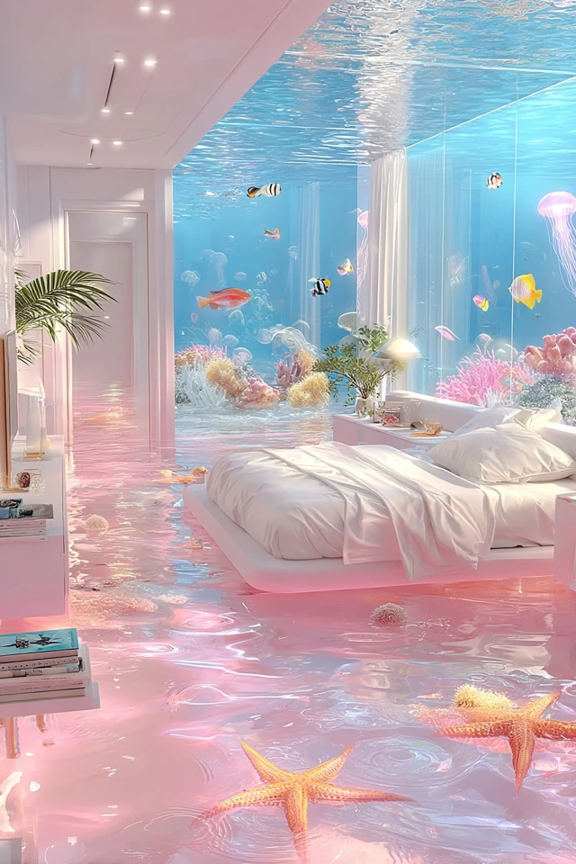 Underwater Hotel Room Dreamlike Interior Design