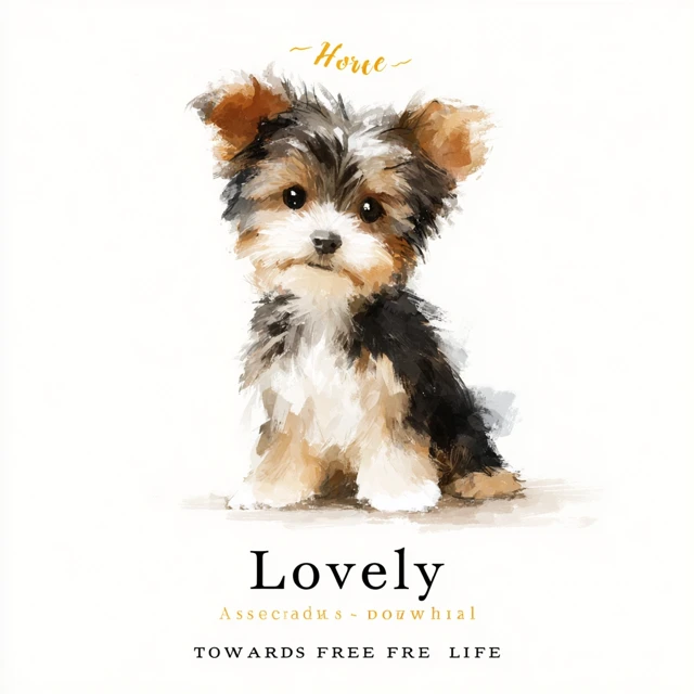 Lovely Yorkshire Puppy Illustration
