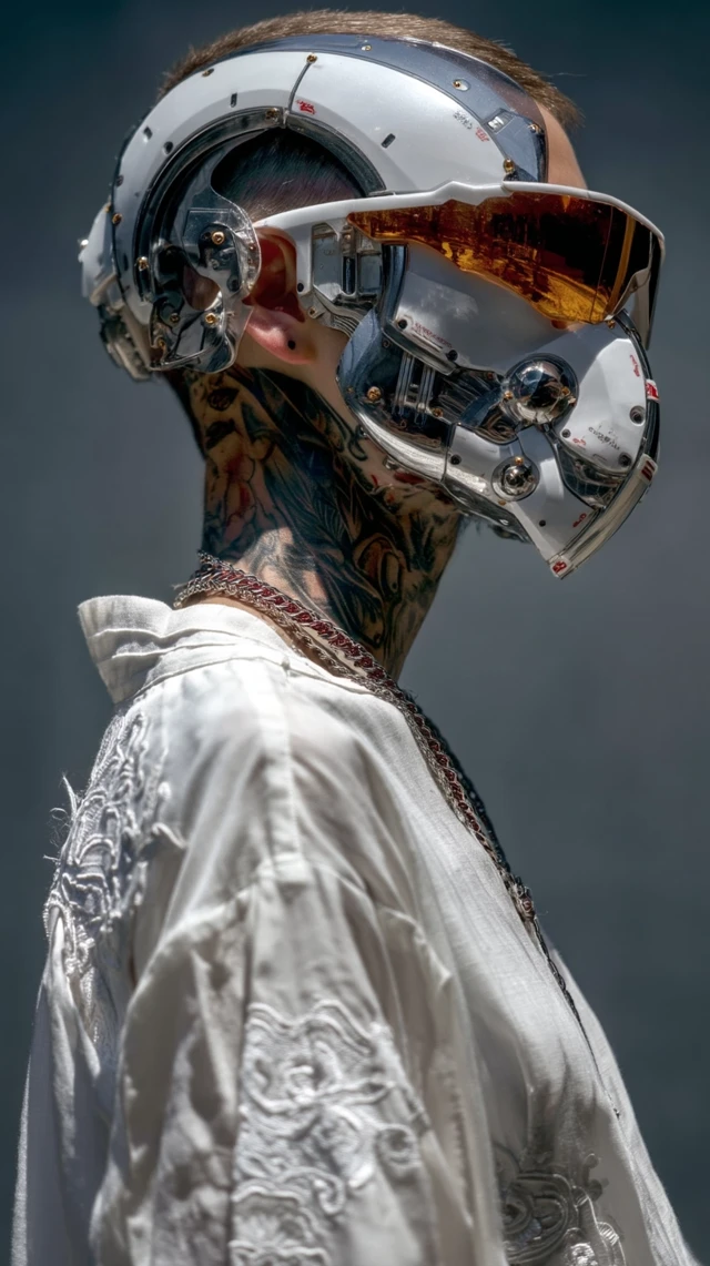 Cyberpunk Portrait: Futuristic Mask Design