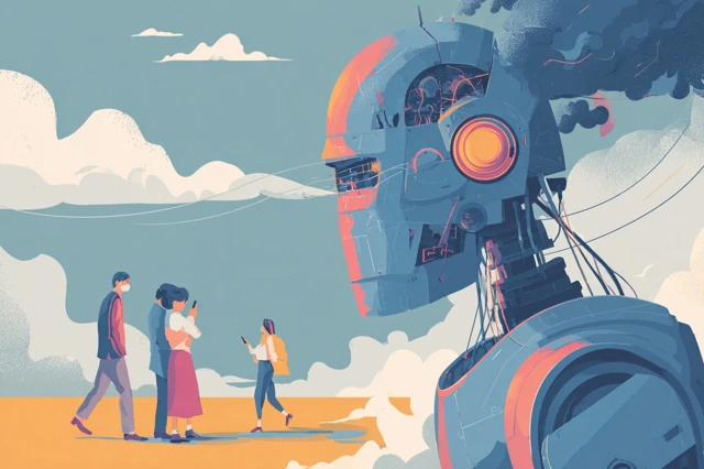 AI Effect on People Illustration